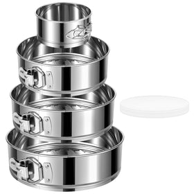 E-Gtong 4-inch springform pan with removable bottom for easy cake release.