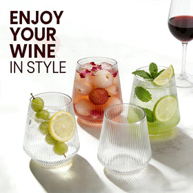 EHLOPMN origami ribbed wine glass bulk 40-pack for gatherings.