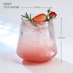 EHLOPMN origami ribbed wine glass stackable design for easy storage.