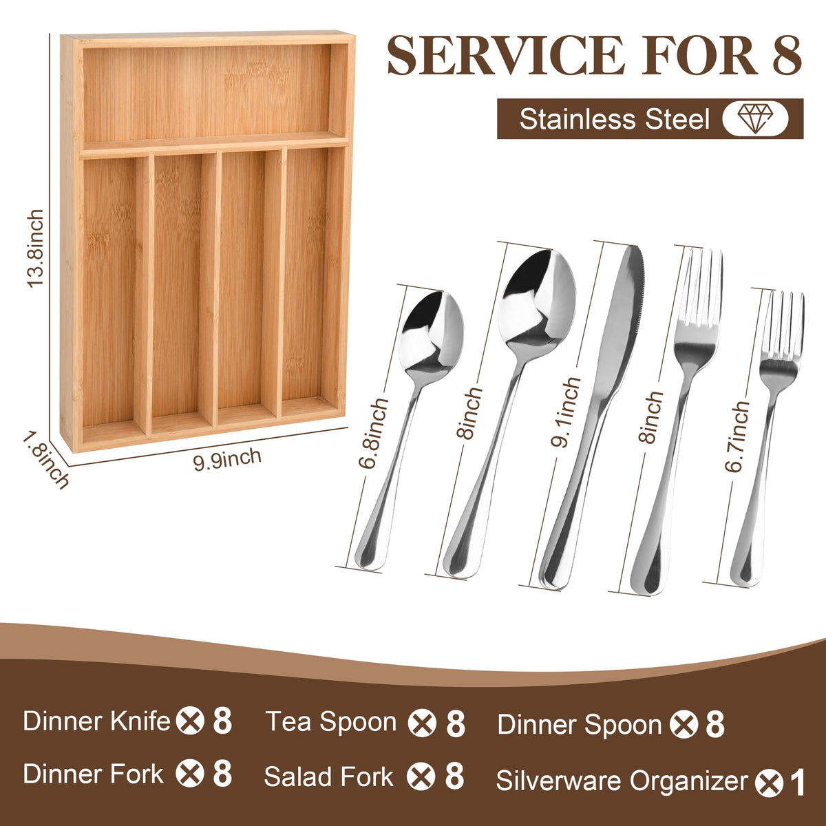 ehmeehme heavy-duty stainless steel cutlery with a polished finish designed for daily use.