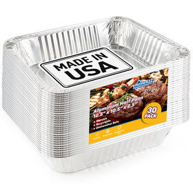 EHOMEA2Z 9x13 disposable aluminum pans pack for convenient catering setups and servings.