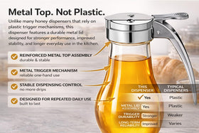 EHOMEA2Z maple syrup dispenser with vented lid for smooth pours