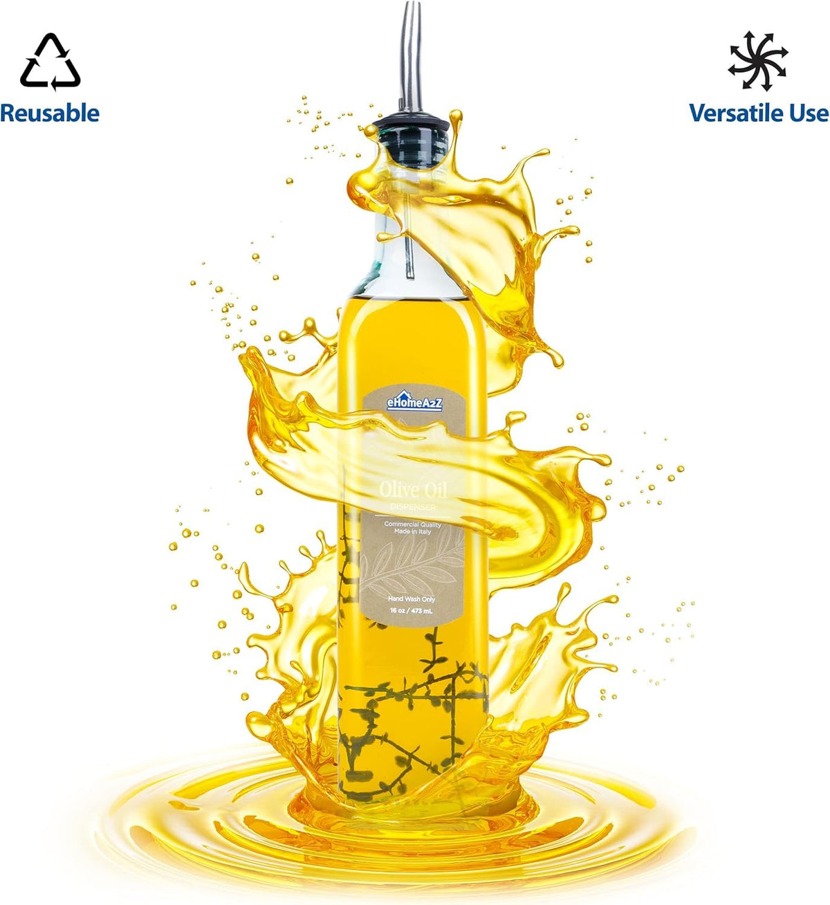 EHOMEA2Z bottle shown on a kitchen counter beside the stove for easy access.