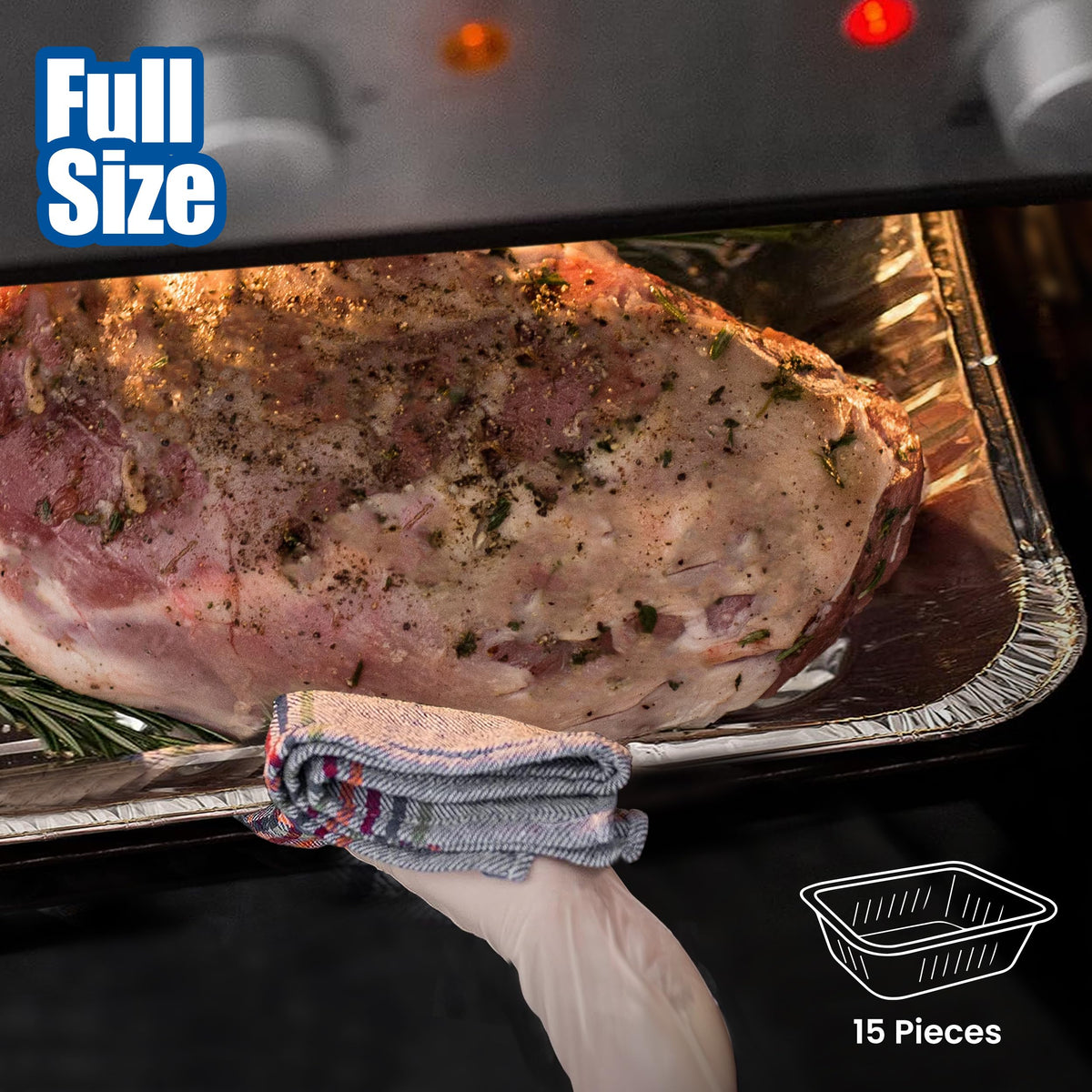 EHOMEA2Z oven-safe aluminum pan suitable for roasting and reheating.