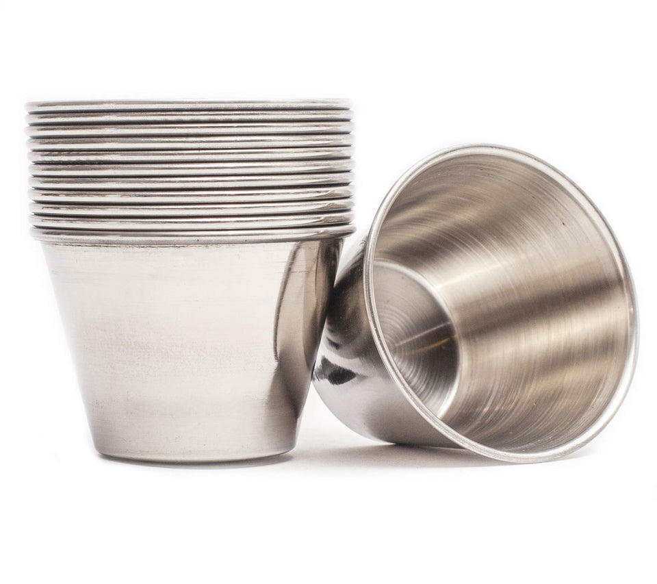 EHOMEA2Z stainless steel 2.5 oz ramekins for sauces and dips.
