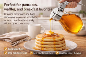 EHOMEA2Z syrup dispenser in clear glass for easy content monitoring