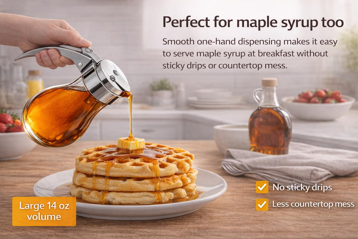 EHOMEA2Z tabletop dispenser for liquid sweeteners on kitchen counters