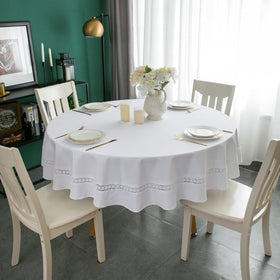 EHouseHome white lace detail on tablecloth highlighting elegant texture