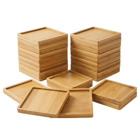 EHR bamboo coaster blank mats for crafts, versatile base for mosaics and daily protection.