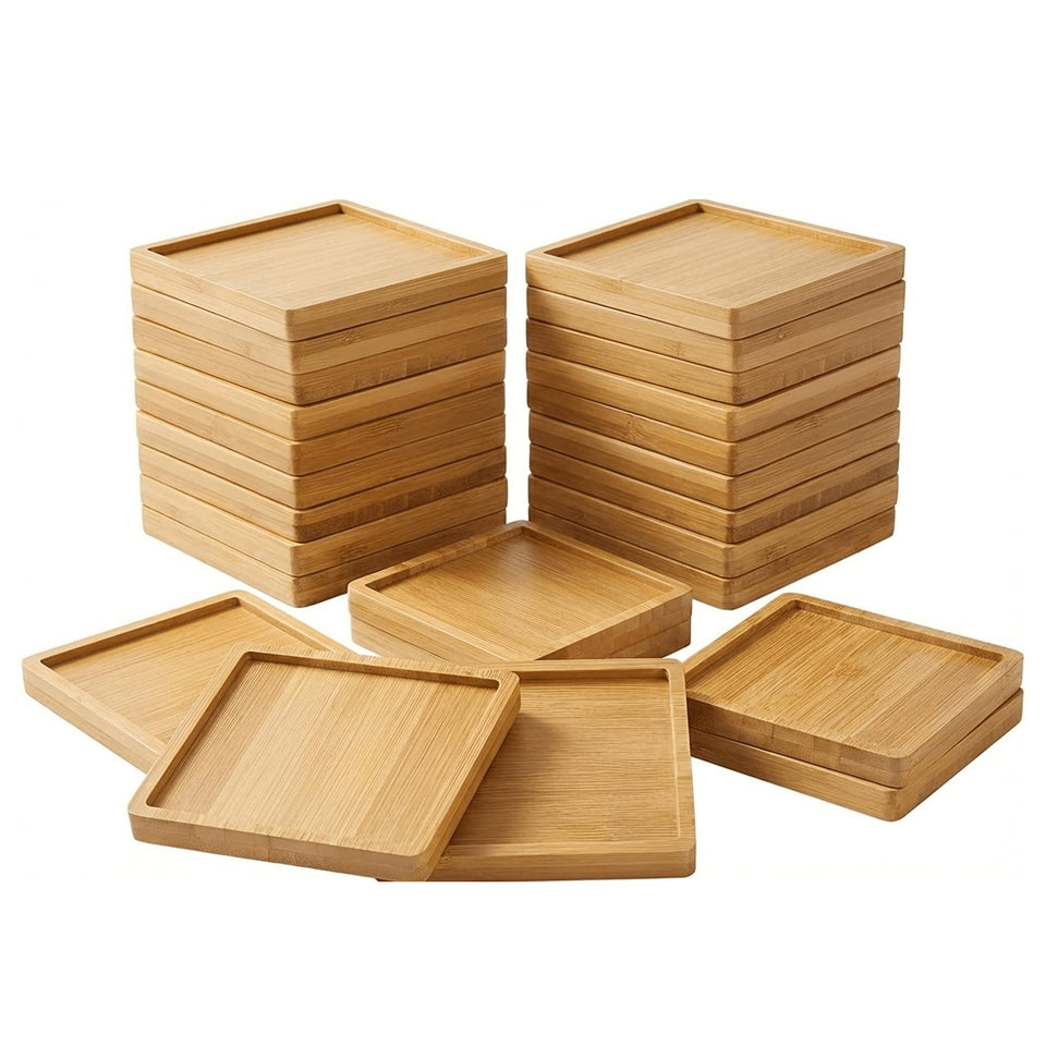 EHR bamboo coaster blank mats for crafts, versatile base for mosaics and daily protection.