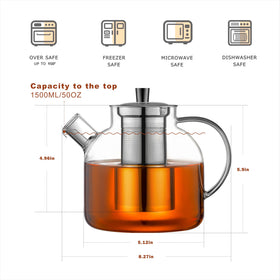 Ehugos loose-leaf tea brewing with infuser for rich flavor extraction.