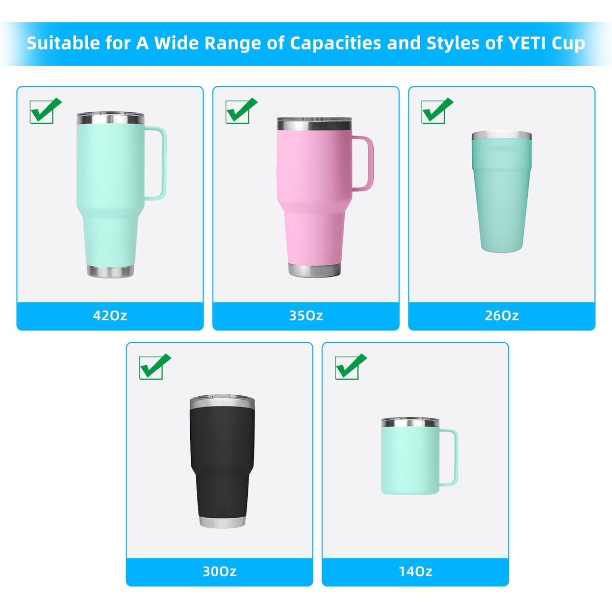 Ehzyaz lid for 26 oz straw cup with food-grade seal.