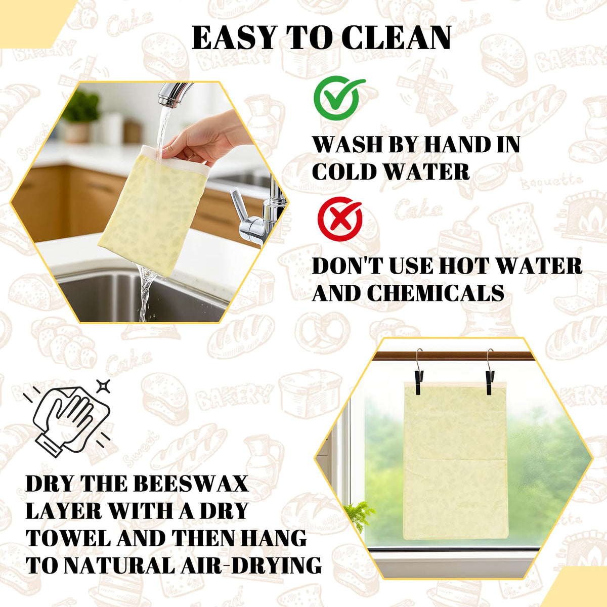 EHZYP beeswax bread bags ideal for sourdough storage and crust preservation.