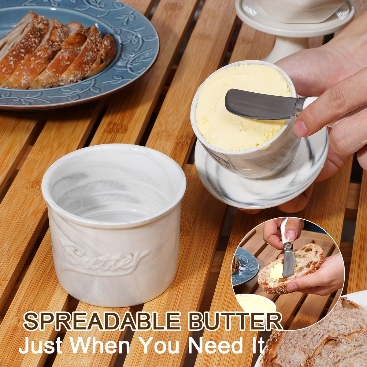 Eichzer compact-4in butter crock fits neatly on any countertop