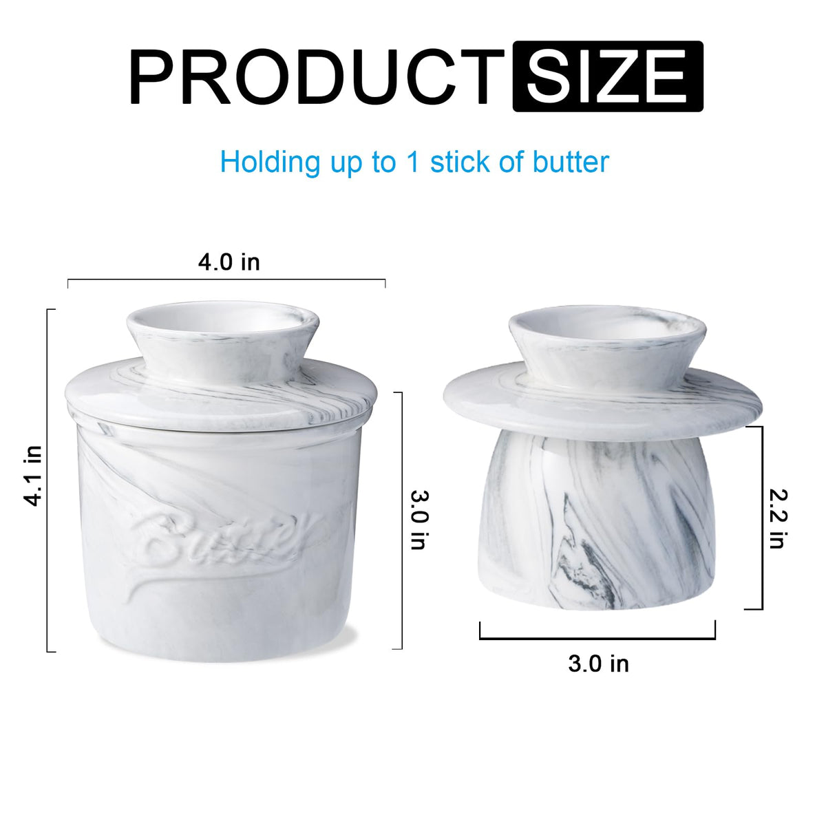 Eichzer embossed-butter crock features refined detail