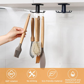 EigPluy adhesive installation on tile backsplash enables drilling-free mounting.