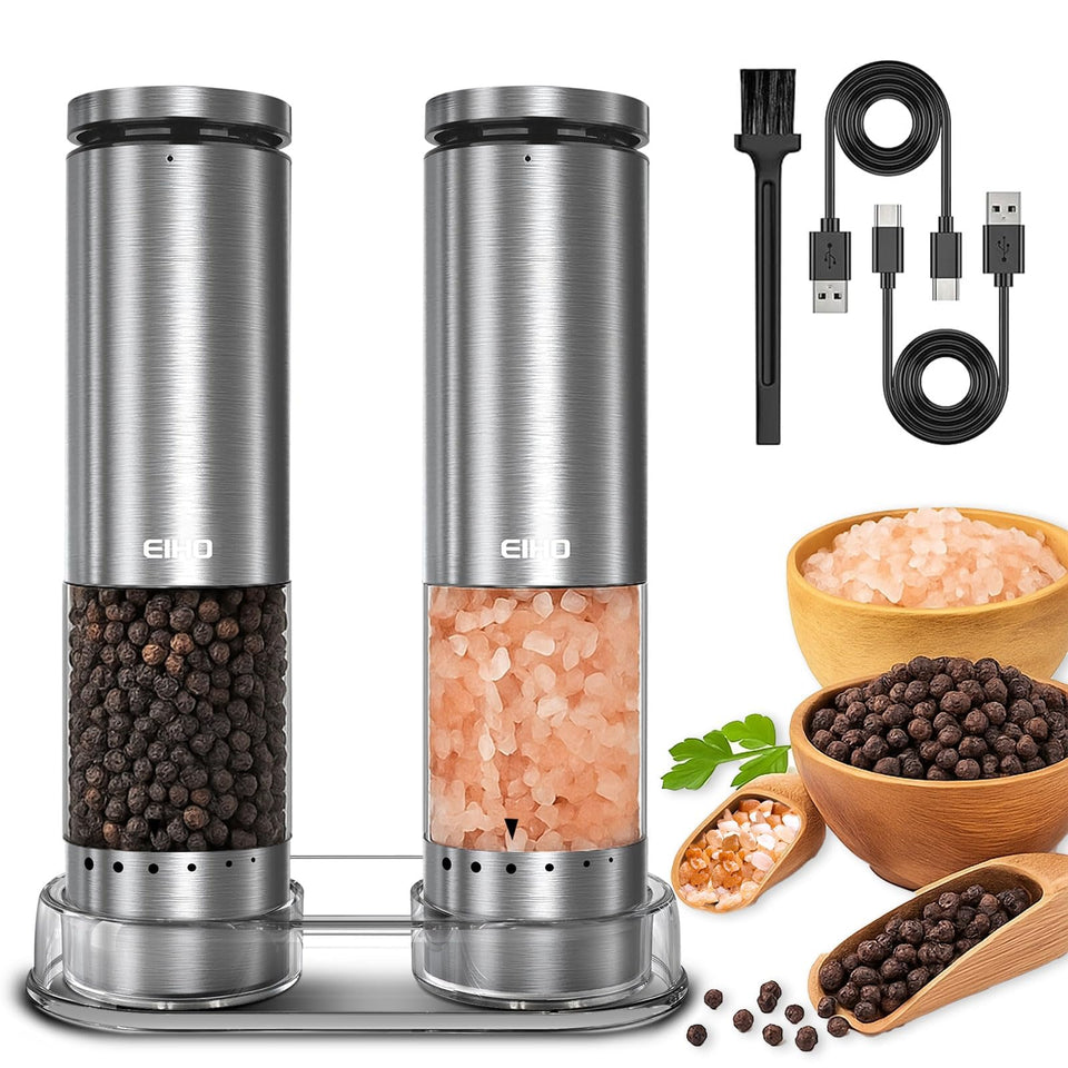 EIHO electric salt and pepper grinder set for easy hands-free seasoning at the table