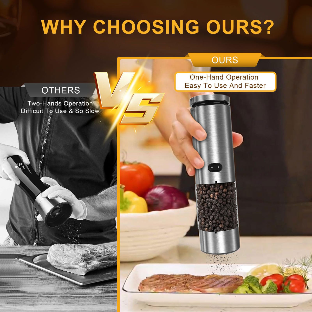 EIHO one-handed operation enables quick, convenient seasoning