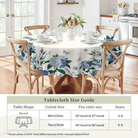 Eikione easy-clean tablecloth wipes clean with a damp cloth.