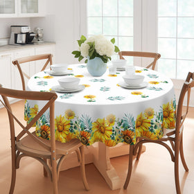 Eikione Sunflower Round Tablecloth seasonal patterns for holiday decor