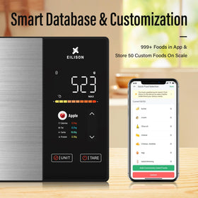 EILISON Smart Kitchen Scale with Bluetooth app connectivity for nutrition tracking.