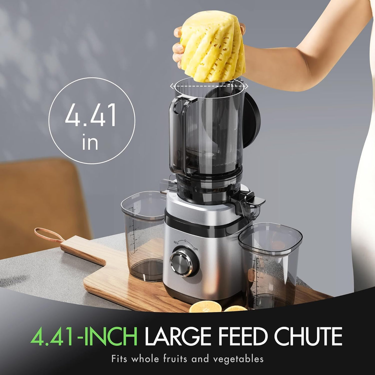 EILKOS dual-force spiral with 360° press for rich juice