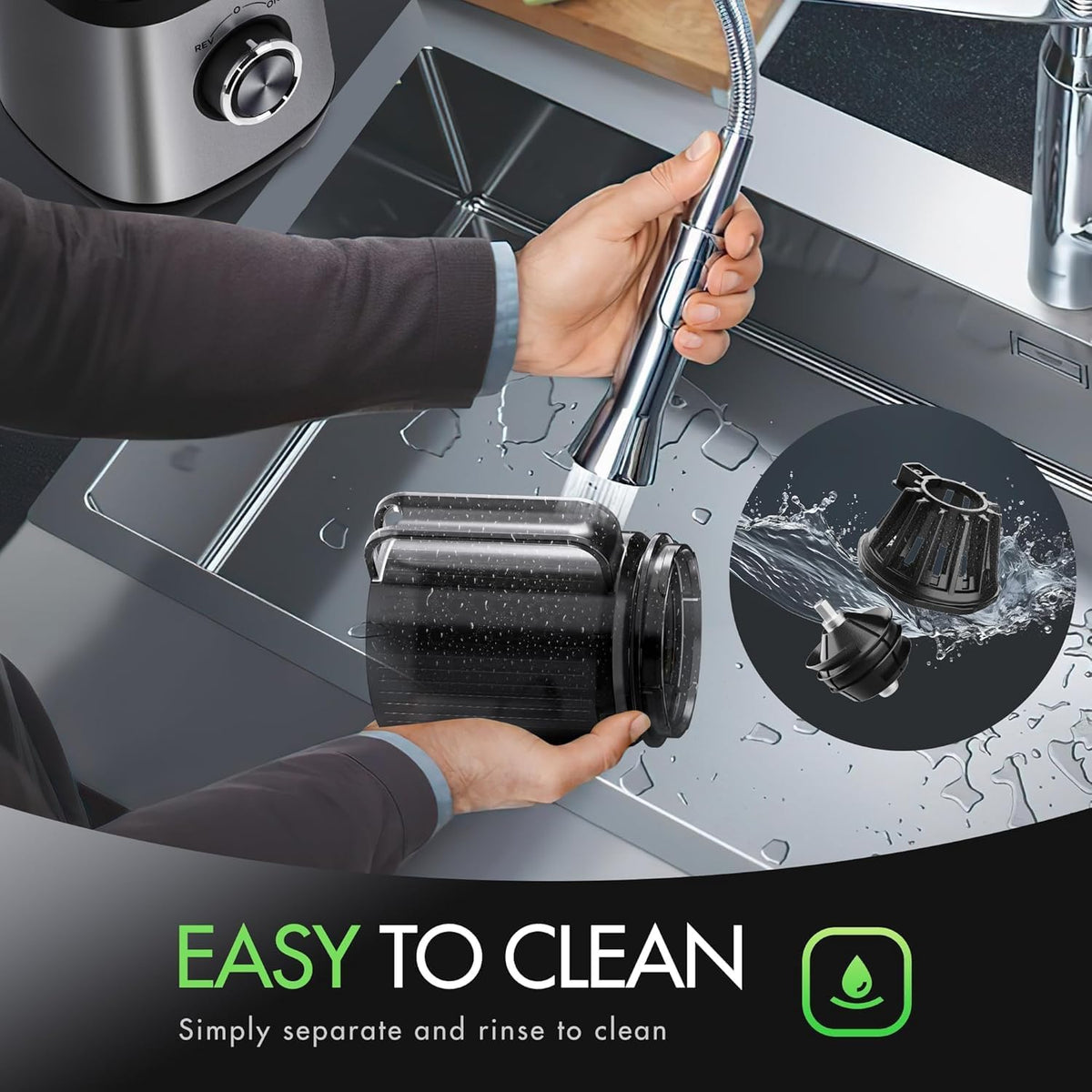 EILKOS easy-clean design with dishwasher-safe parts