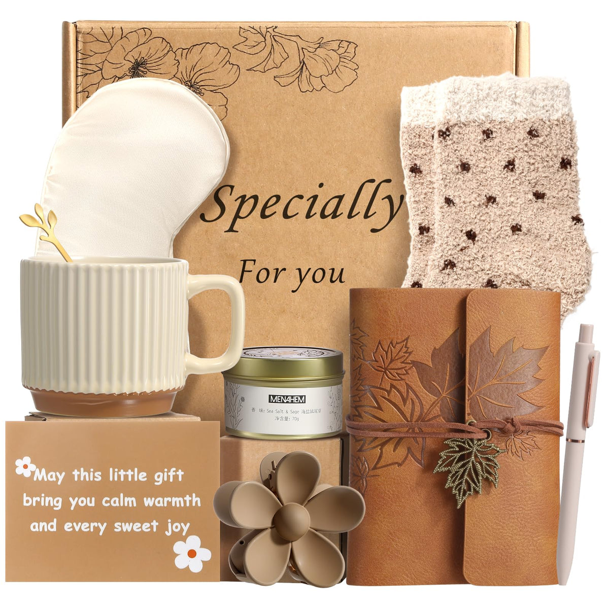 Eirunyx gift basket mug with spoon offers cozy coffee moments for her morning routine.
