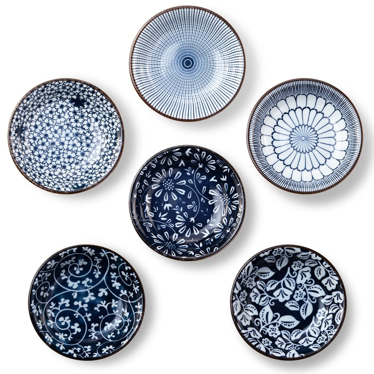Eisinly dipping bowls 4-inch 3oz ceramic set for sauces and condiments.