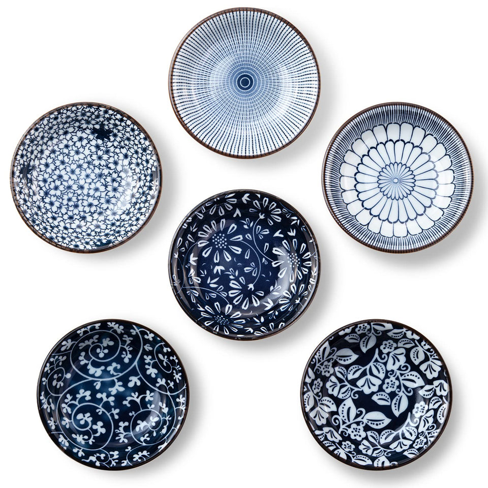 Eisinly dipping bowls 4-inch 3oz ceramic set for sauces and condiments.
