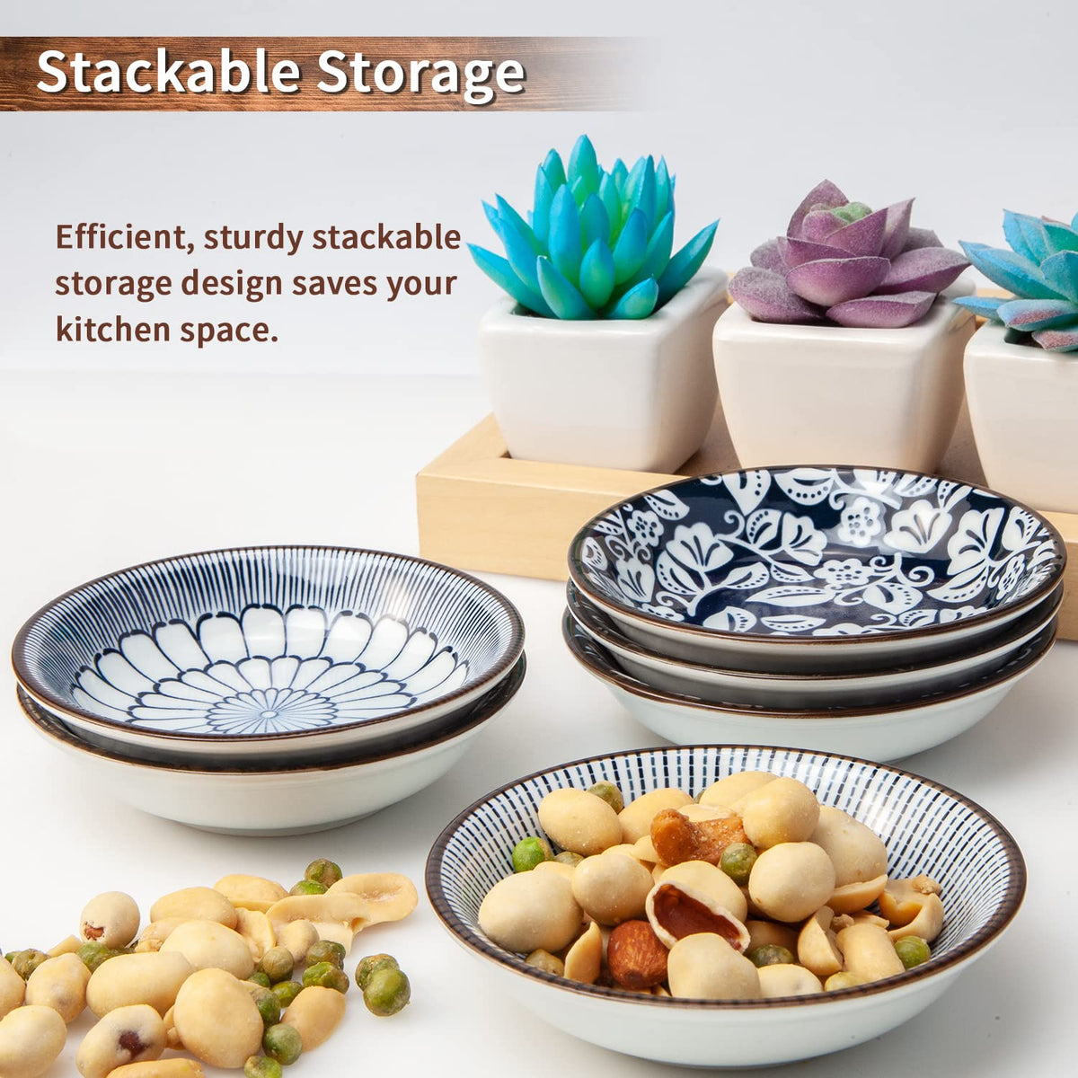 Eisinly small plates ideal for sushi condiments and lemon slices.