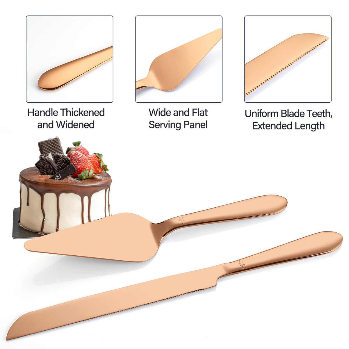Eisinly 13-inch cake knife length for easier cutting without mess
