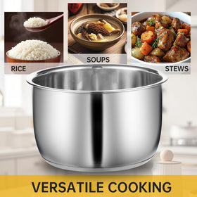 Eiszhjk 304 stainless steel inner pot offers durable, rust-resistant construction
