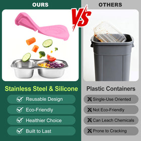 Eiyisem dishwasher-safe stainless steel container simplifies cleanup after meals at work