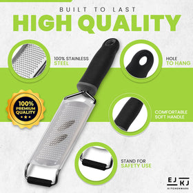 Lemon zest ready on the EJKJ grater for bright finishing touch.
