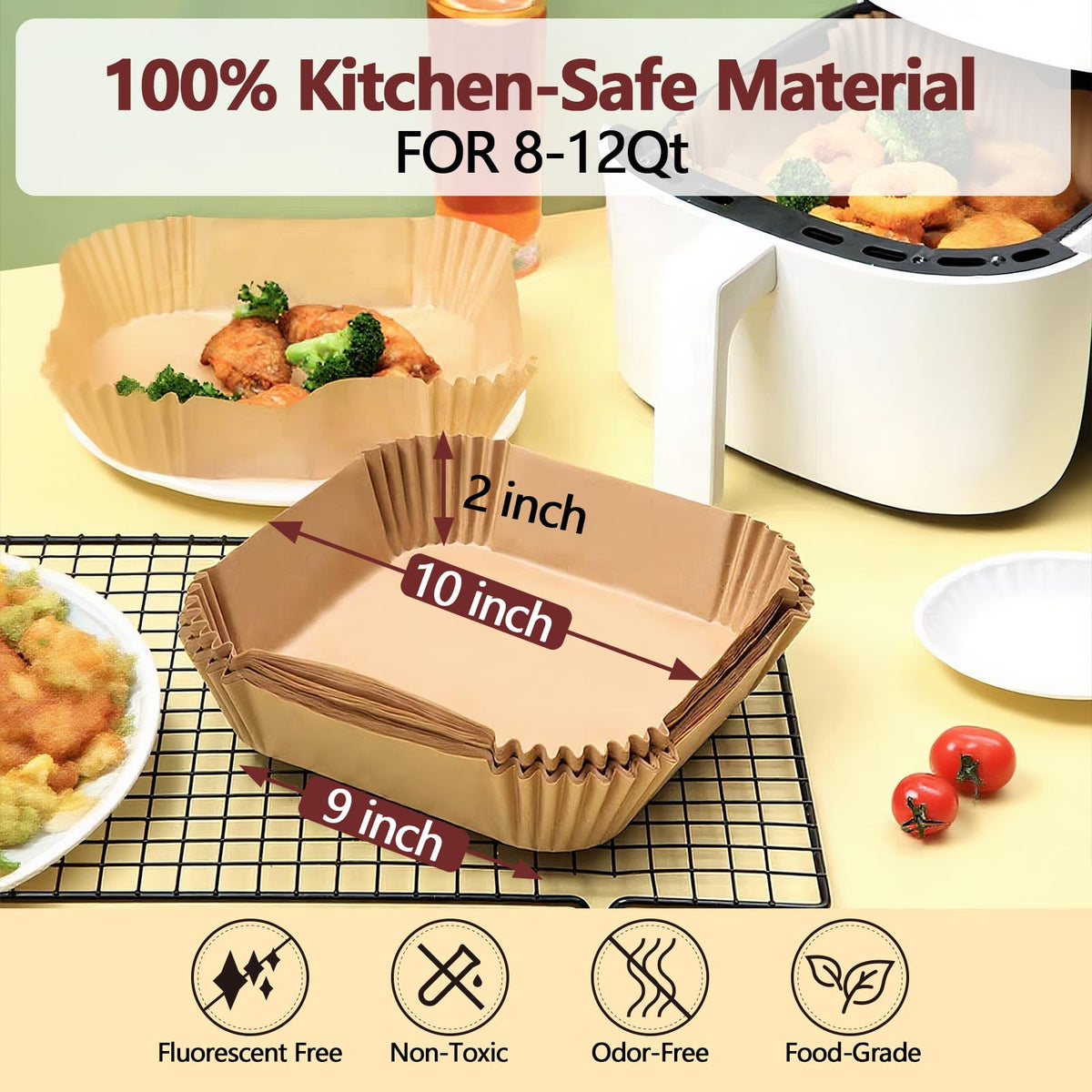 EKACO 150pcs disposable parchment liners for mess-free cooking and quick cleanup.