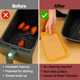 EKACO non-stick parchment surface prevents sticking and aids cleanup.