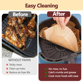 EKACO non-stick parchment liner prevents tearing and sticking for easy meals.