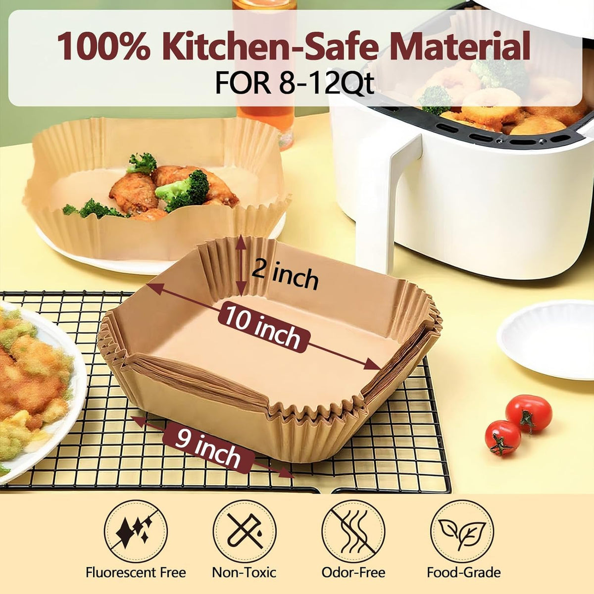 EKACO unbleached parchment liner 10-inch keeps flavors intact and cleanup easy.