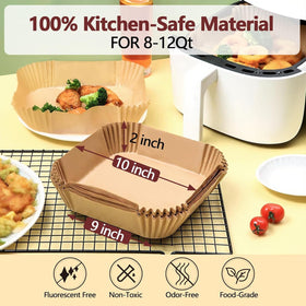 EKACO unbleached parchment liner 10-inch keeps flavors intact and cleanup easy.