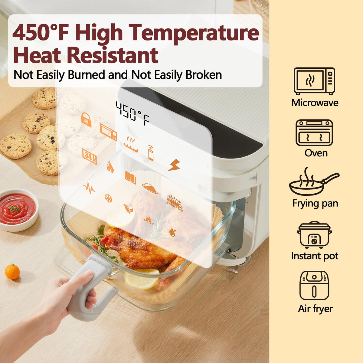 EKACO unbleached wood pulp parchment liner for eco-friendly, safe cooking.