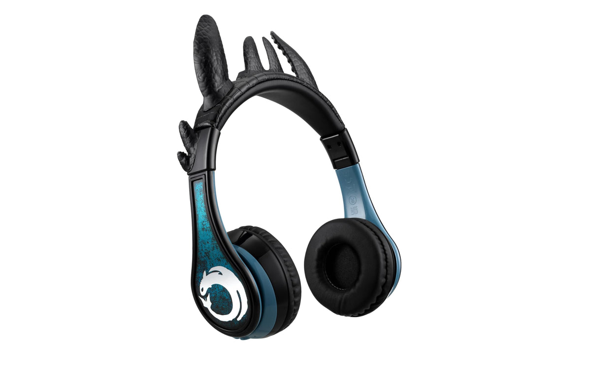 EKIDS Dragon Bluetooth headphones front view for kids enjoying wireless sound.