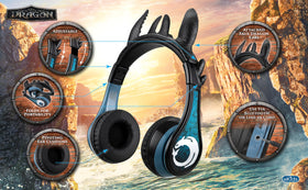 EKIDS Dragon Bluetooth headphones worn by a child for immersive stereo on the go.