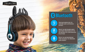 EKIDS Dragon headphones adjustable headband for a comfy, secure fit during play.
