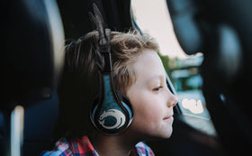 EKIDS Dragon headphones close-up ear cushions for soft, kid-friendly comfort.
