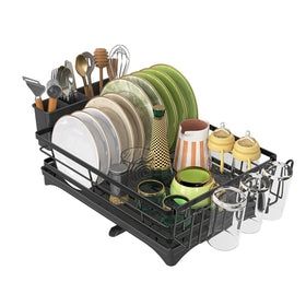 Ekisemio dish drying rack utensil holder compartments organize cutlery neatly.