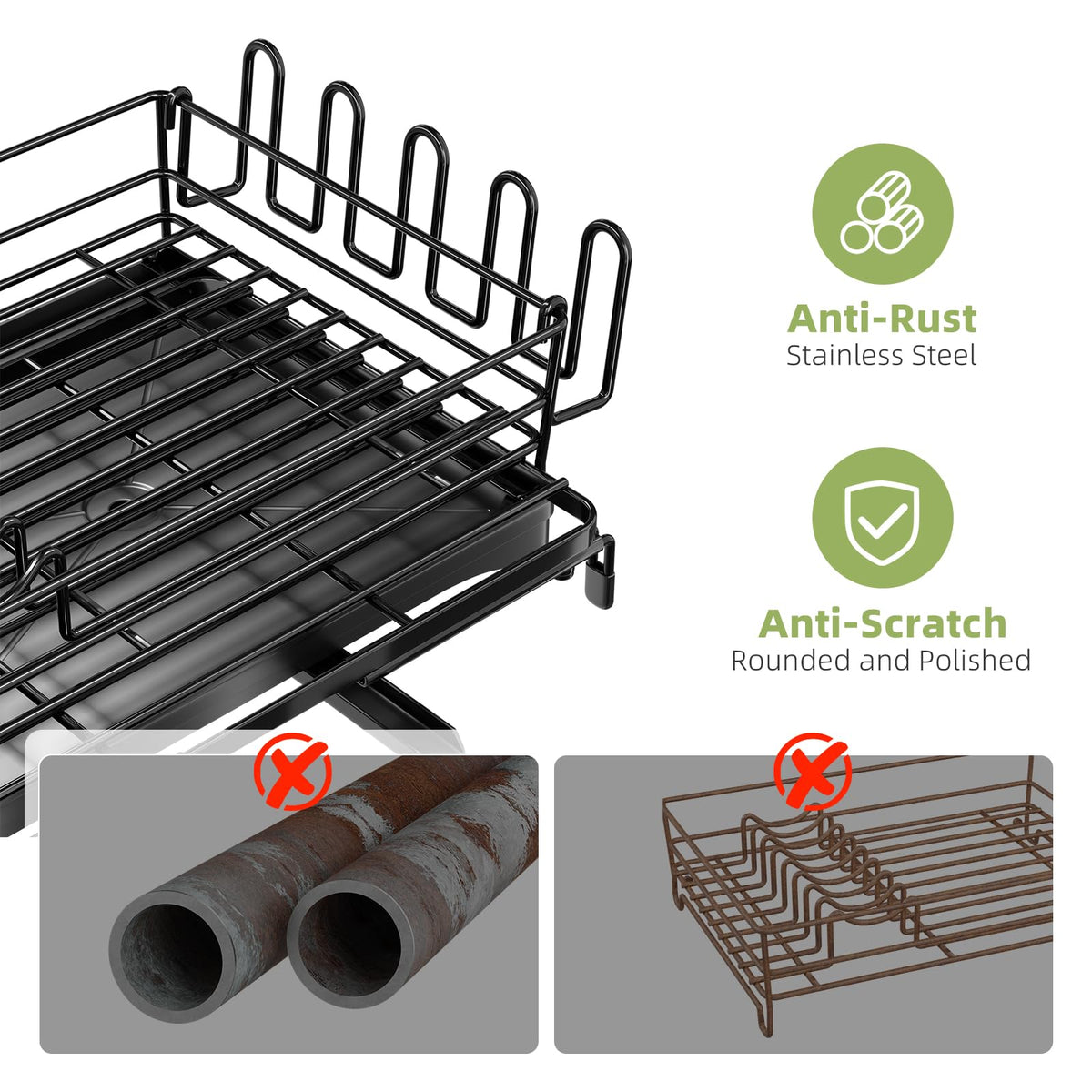 Ekisemio rust-proof stainless steel construction resists daily wear.