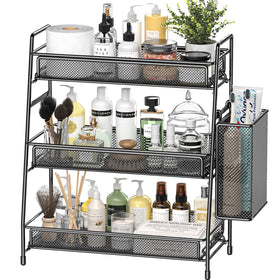 EKNITEY 3-tier counter organizer with metal rack keeps items tidy.