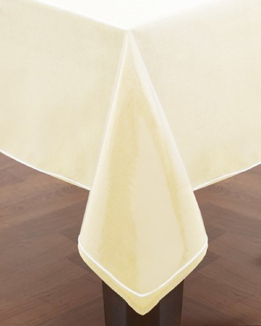 Elaine Karen heavy-duty table cover shields a dining surface from messes.