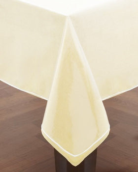 Elaine Karen heavy-duty table cover shields a dining surface from messes.